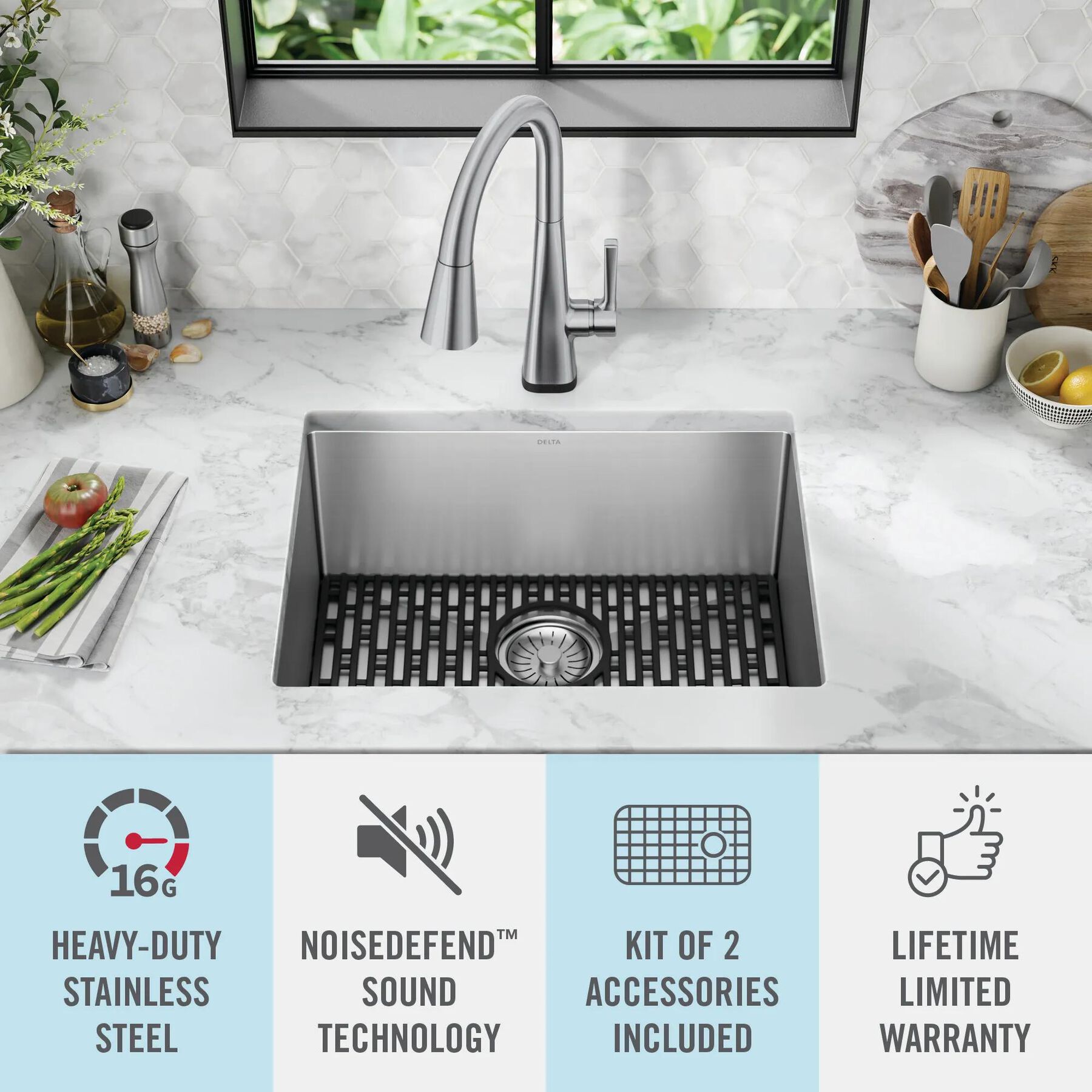 23&rdquo; Undermount Stainless Steel Single Bowl Kitchen Sink&nbsp;with Accessories